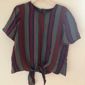 NWT Madewell tie front button back shirt